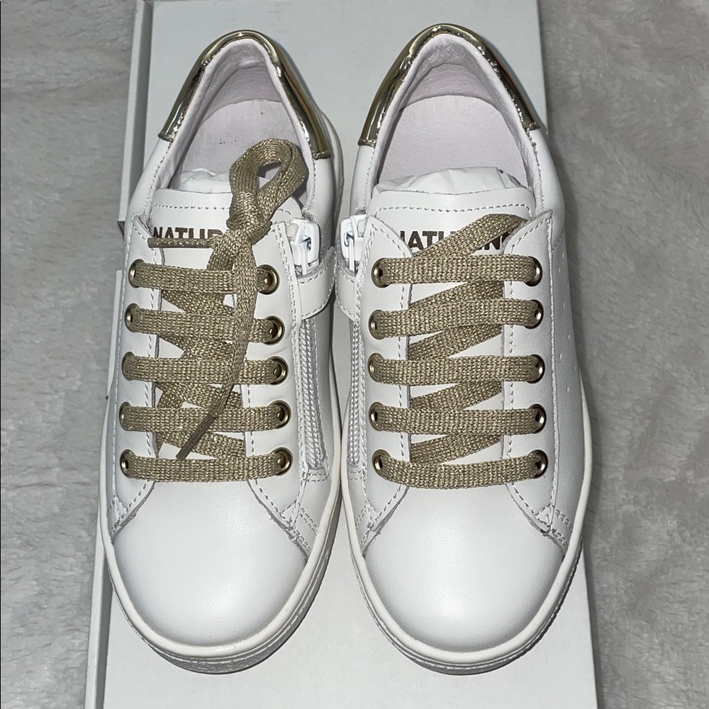 NWT NATURINO HASSELT 2 ZIP. Leather sneakers in White-Platinum - Picture 9 of 15
